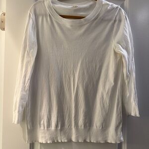 J. Crew White 3/4 Sleeve Cotton Shirt XL
